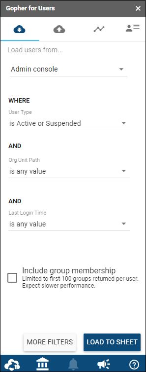 Load from Admin console sidebar view
