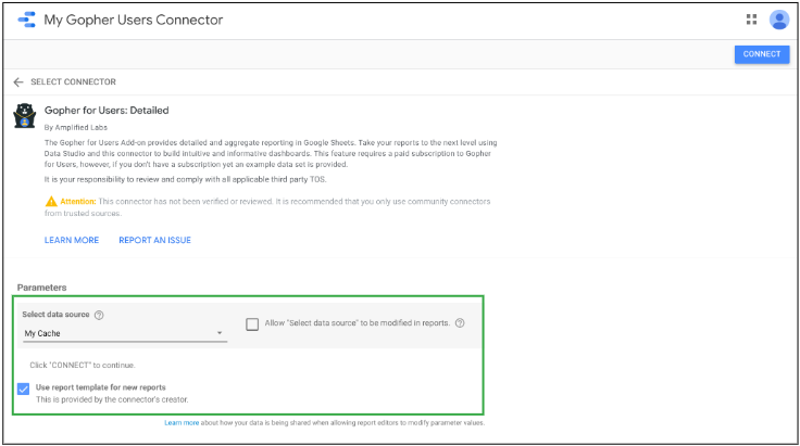 Use report template for new reports checkbox