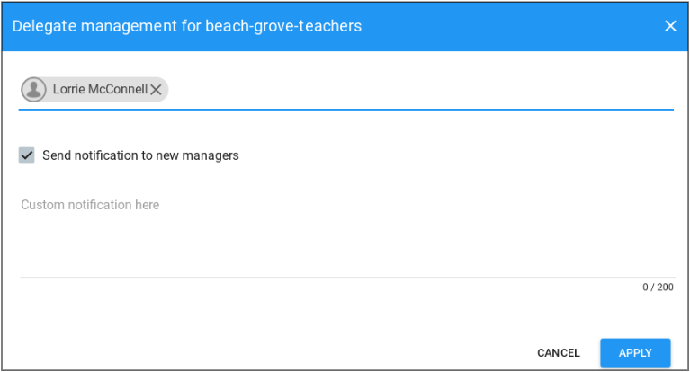 Group Manager Notification example