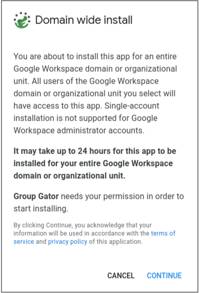 Domain Wide Install Step