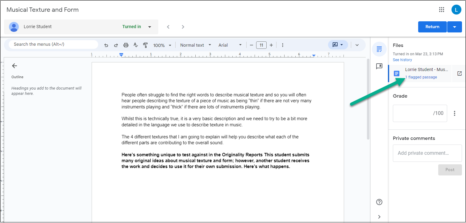 Originality Reports in Google Classroom Help Center