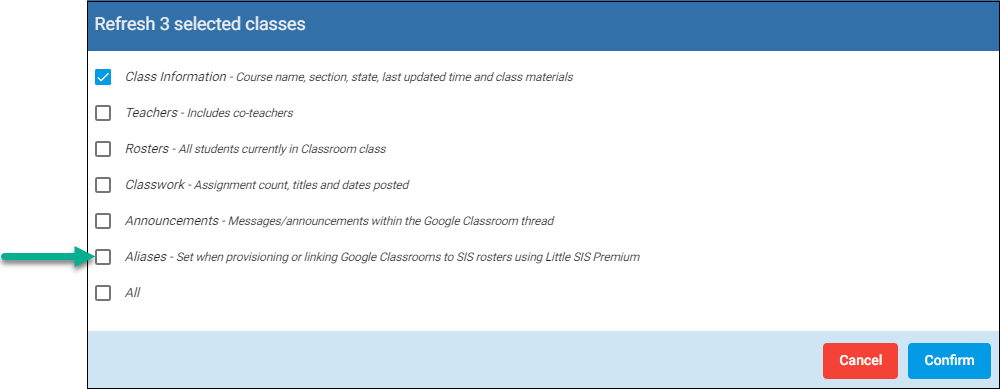 refresh Classes Arrow