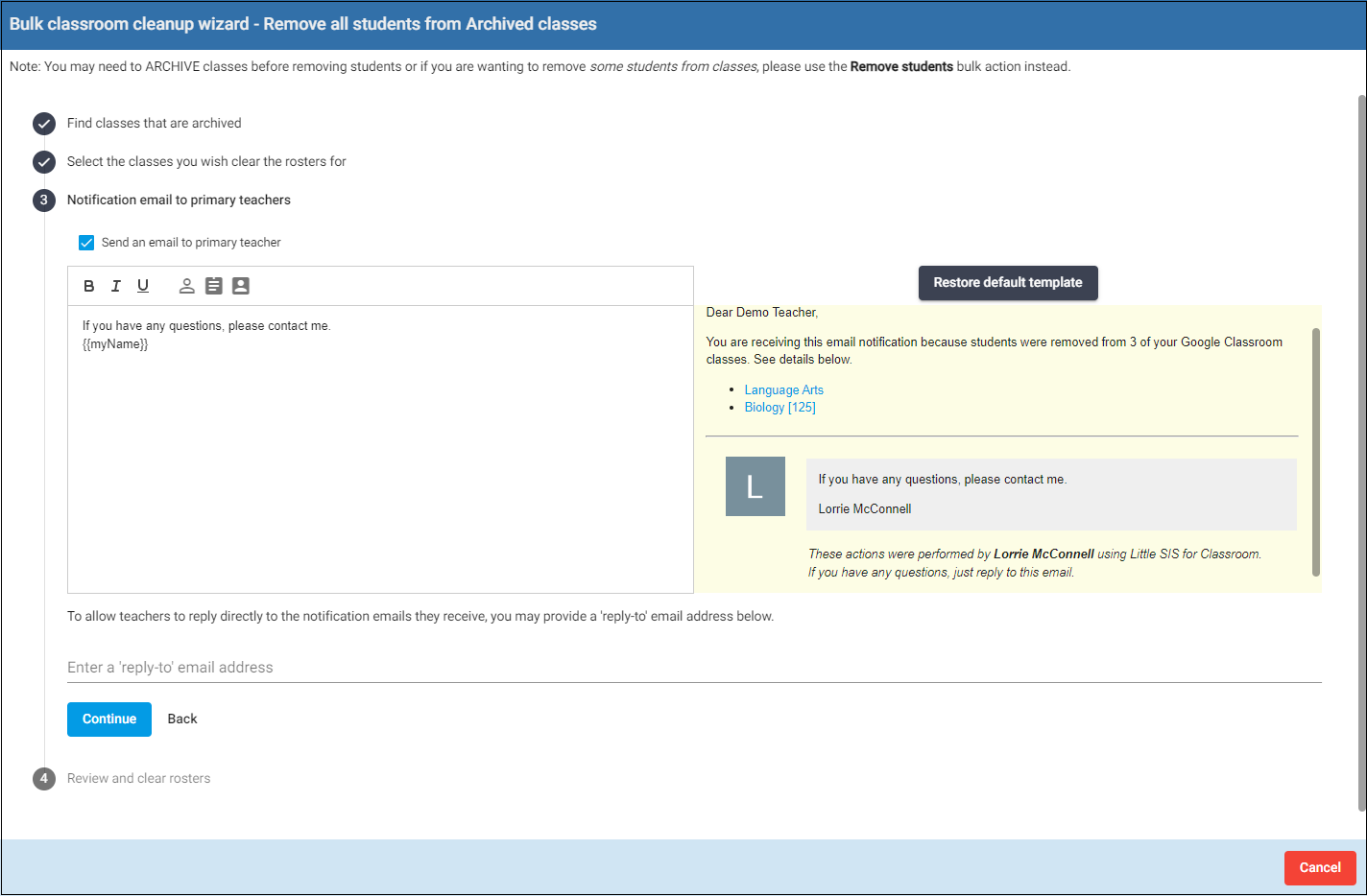Bulk Clear Rosters – Help Center