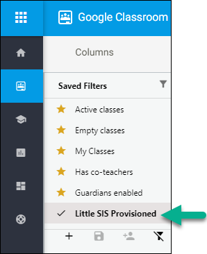 Viewing a saved Filter example