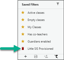 Delete a Saved Filter example