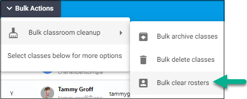 Bulk Clear Rosters Arrow