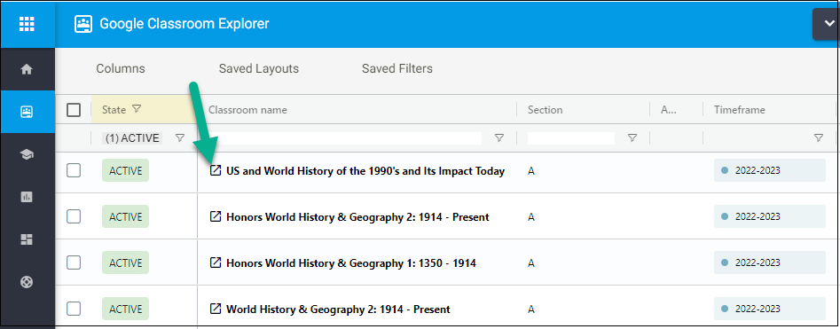 Classroom Name Link