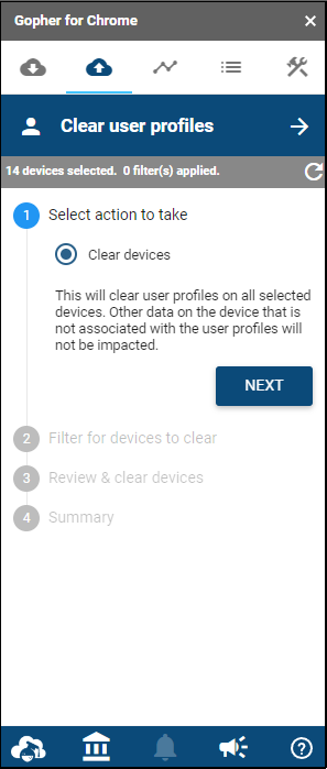 clear User Profiles Step 1