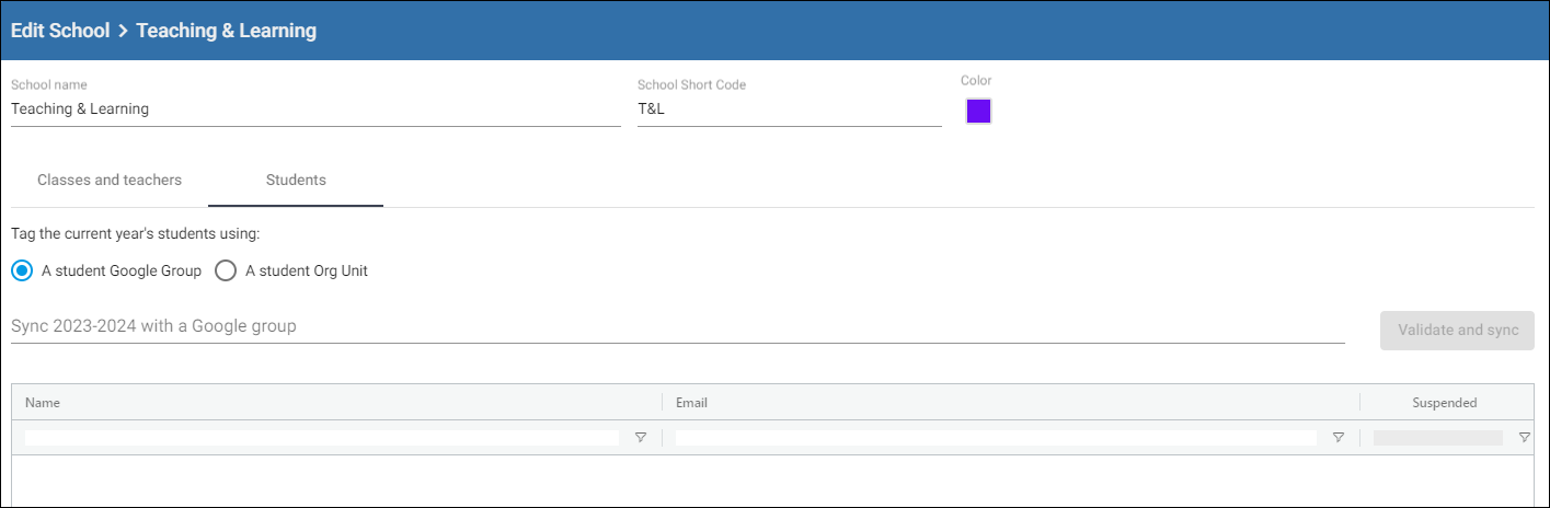 tag students by student Google group example