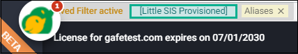 Filter name saved to footer example