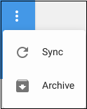 View of Ellipsis Menu with sync and archive