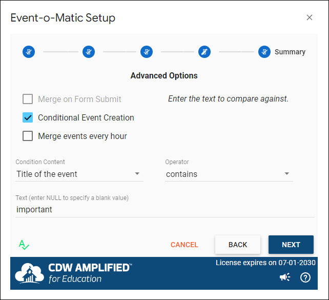 Merge Events Every Hour Example