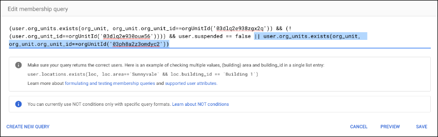 Example membership query
