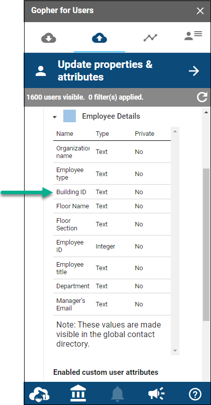 Update properties and attributes showing Building ID