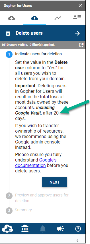 Bulk Delete Users Sidebar