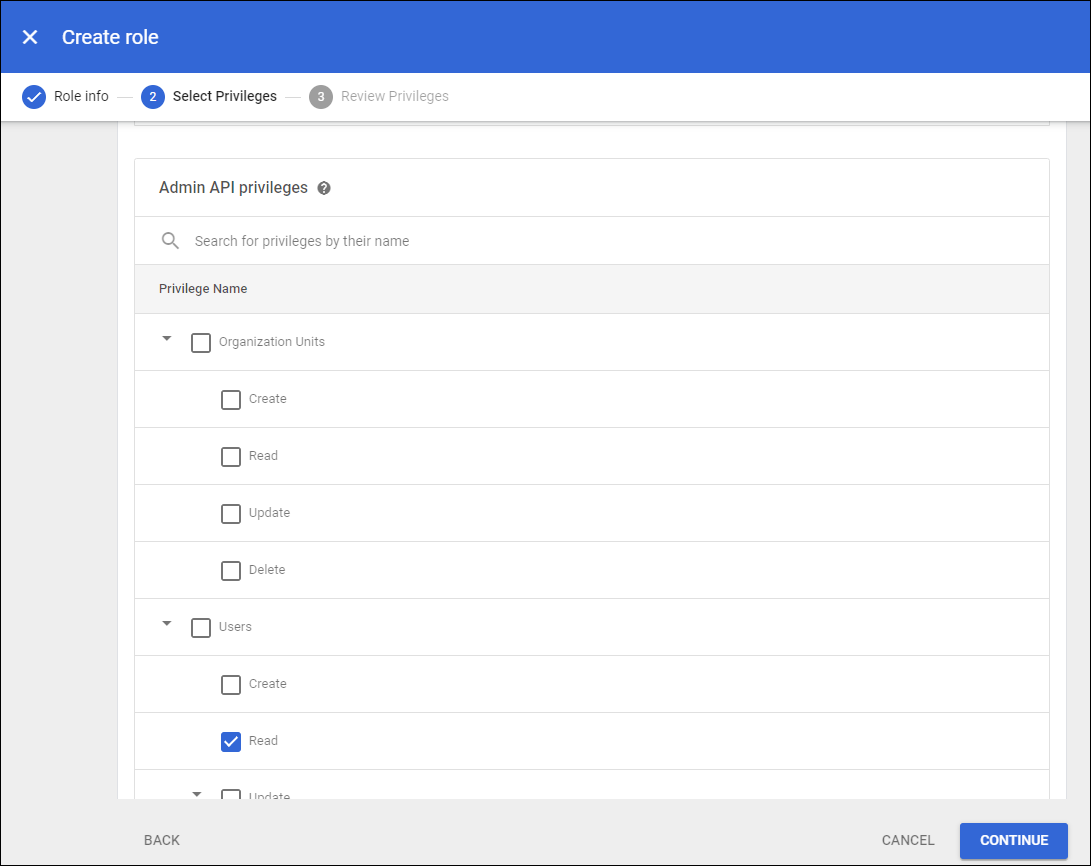 Delegated User Read permission view