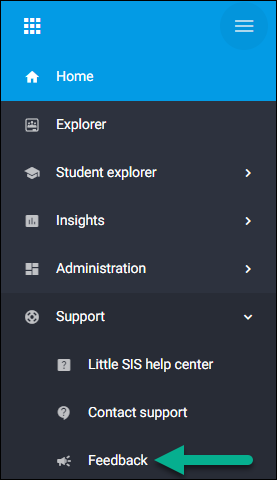 Feedback Icon from Left Navigation