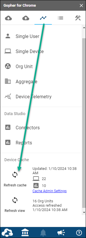 Refresh Cache button location from Sheets