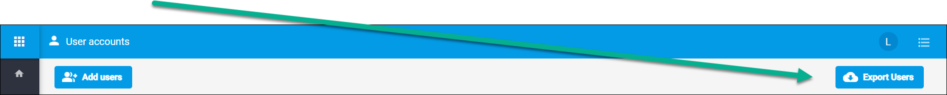 Export Users Button location