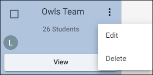 Edit Collection Card menu