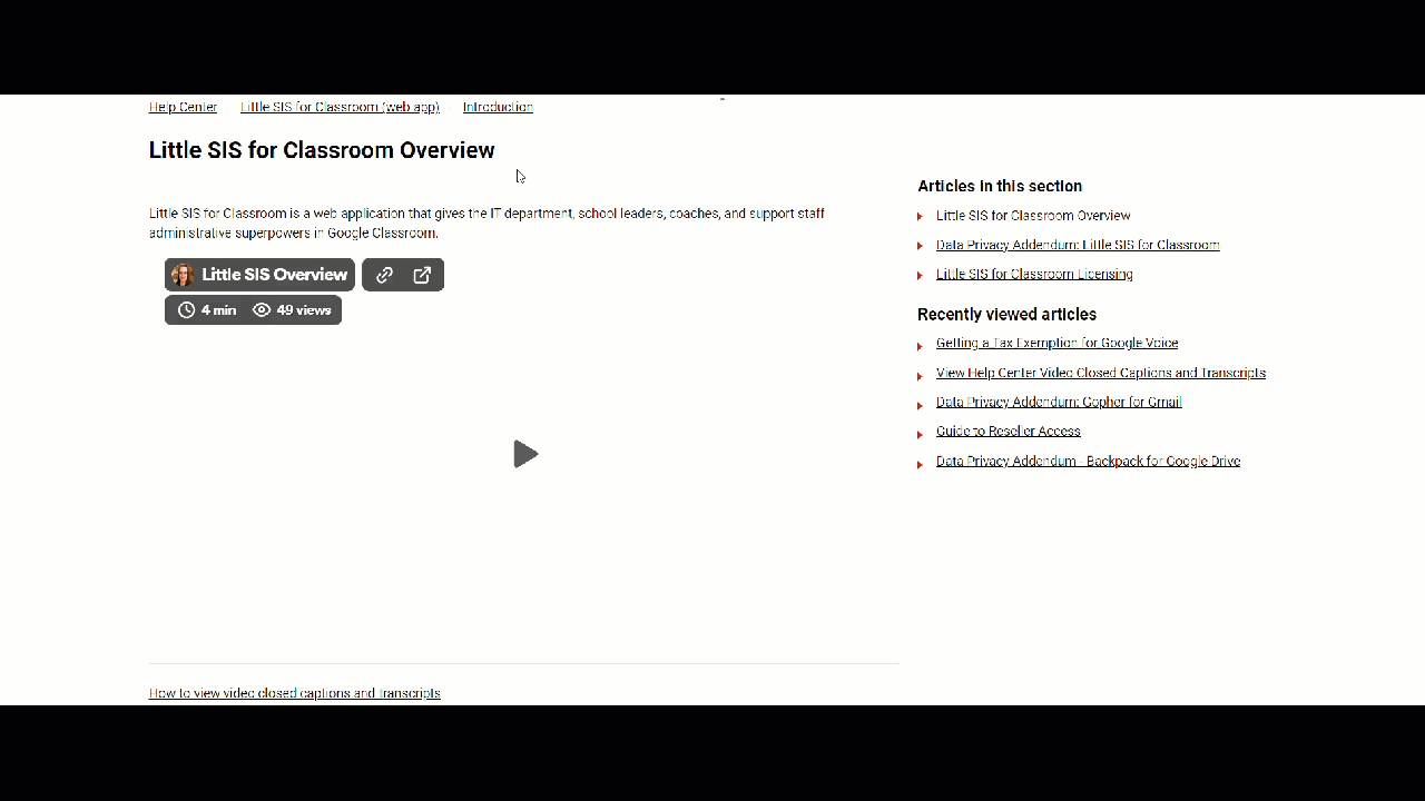 Example of how to view the transcript