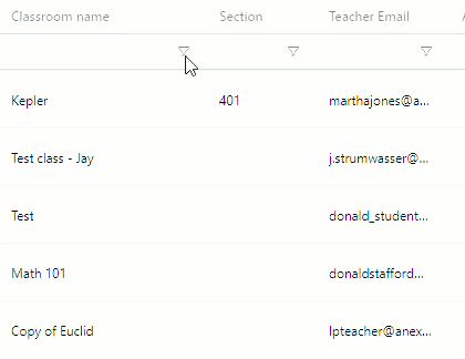 Selecting Filter Operator example