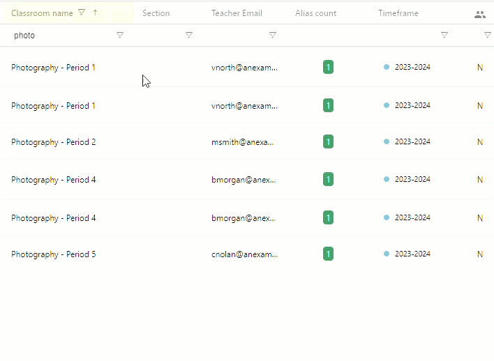 Right click menu showing in Classroom explorer
