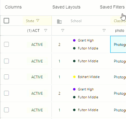 Show Hide Saved Layouts