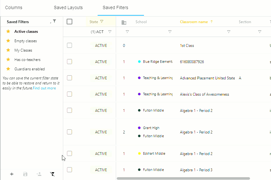 Naming a new saved filter