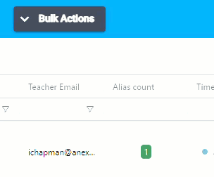 Bulk Action Menu Location