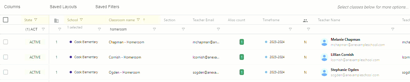 Remove Students Multiple menu location