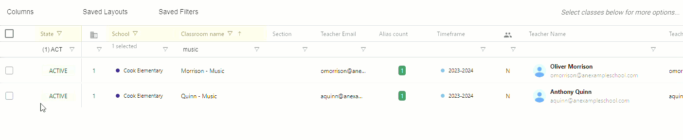 Join as a co-teacher multiple class example