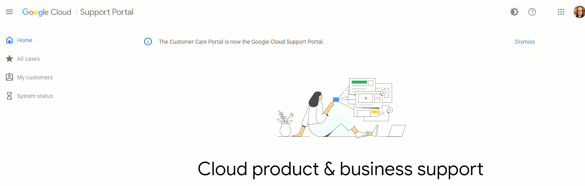 Google Create Support Case example