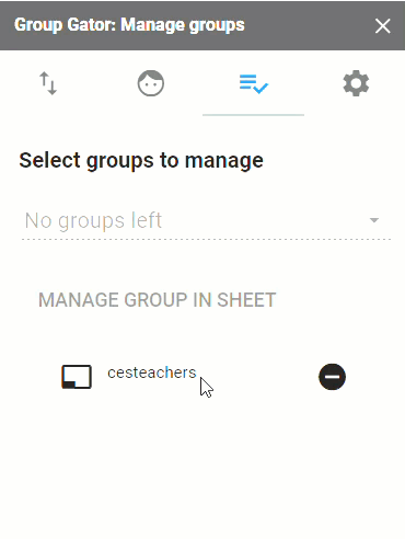 Remove a Group from the Sheet