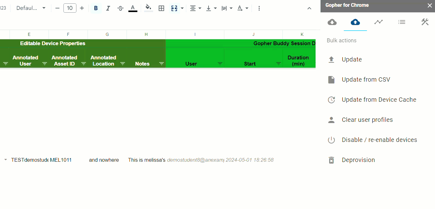 Bulk Update Device Cache stepper