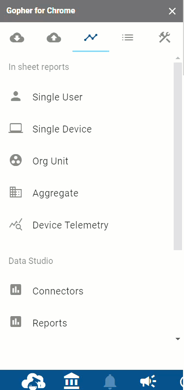 Device report run from the sidebar view