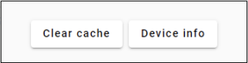 View of Clear Cache and Device Info Buttons