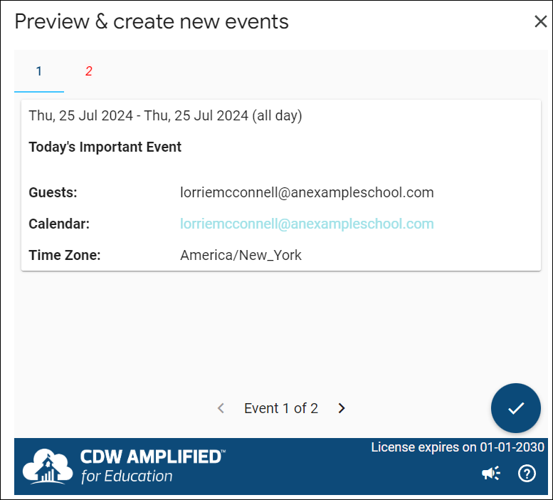 Event Preview Example