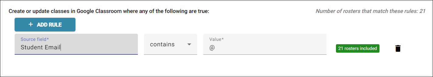 view of an Inclusion Rule