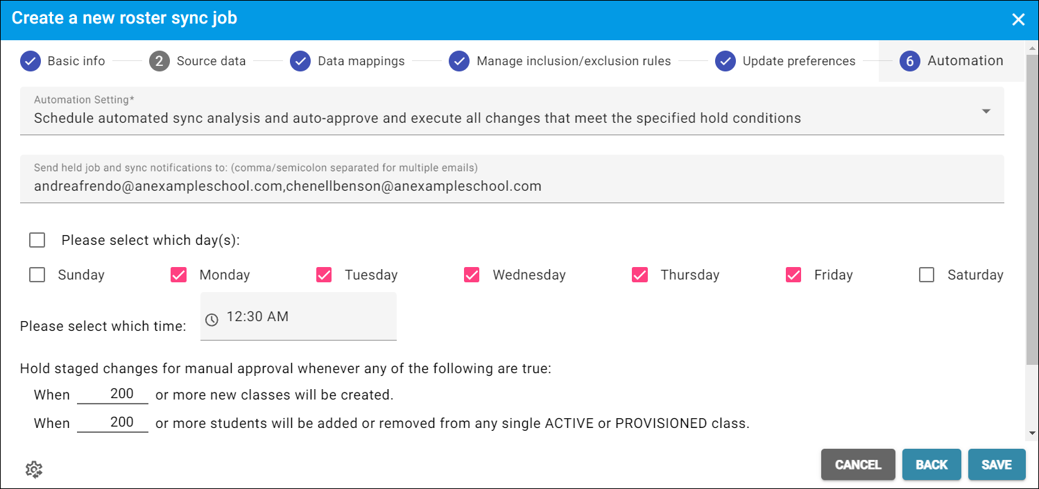 Automation tab showing a Scheduled job