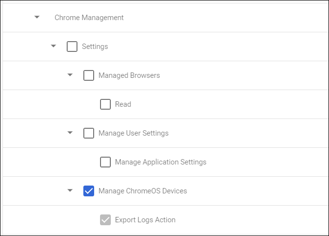Delegated Admin Chrome Mgmnt permission view