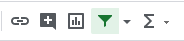 Icon bar showing filters button