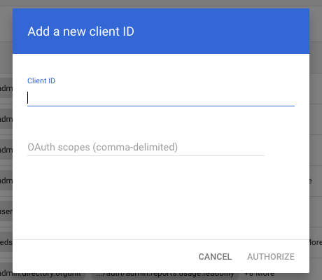Add new Client ID popup