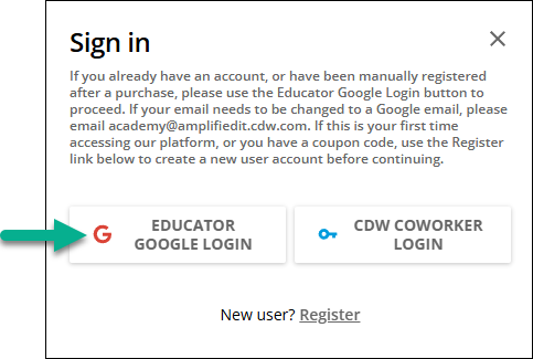 LMS login choices