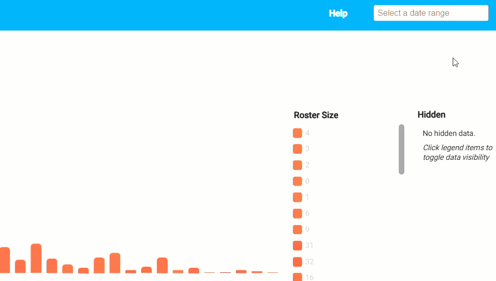 Roster Analysis Timeframe selector