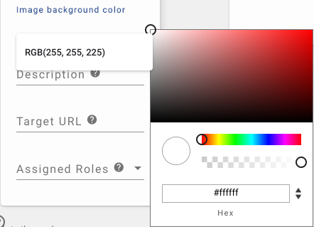 Home Card Image Background settings