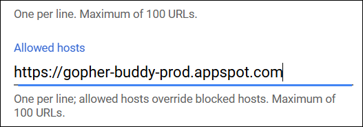 Allowed Hosts example