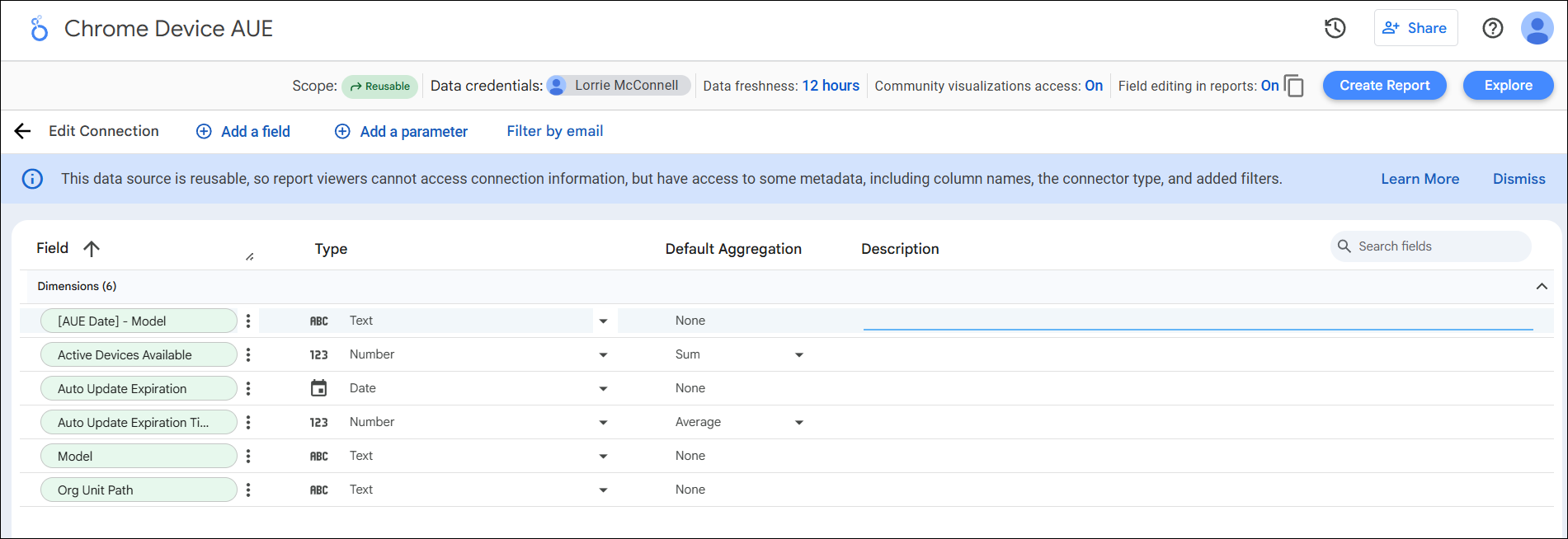 Create report button view at top right