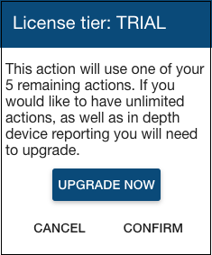 View of Action Will Use A remaining Action notice